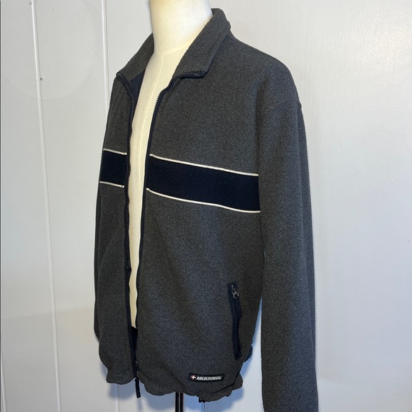 Abercrombie REVERSIBLE Navy Nylon & Grey Fleece Warm Jacket Men's Size Large - Picture 5 of 16
